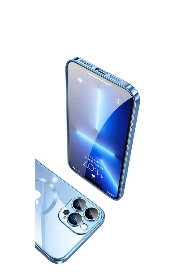 Apple iPhone 13 Pro Max Kılıf Wireless Şarj Özellikli Sert PC Zore Riksos M-safe Kapak