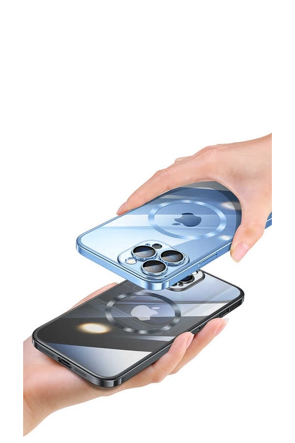 Apple iPhone 13 Pro Max Kılıf Wireless Şarj Özellikli Sert PC Zore Riksos M-safe Kapak