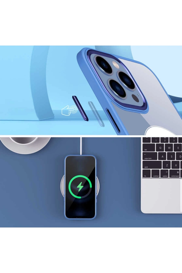 Apple iPhone 13 Pro Max Kılıf Wireless Şarj Özellikli Zore Krom M-safe Silikon Kapak