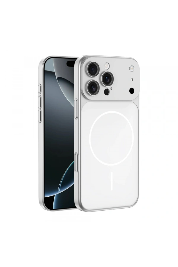 Apple iPhone 13 Pro Max Kılıf Zore M-Safe Şarj Özellikli Kamera Korumalı Spark Kapak