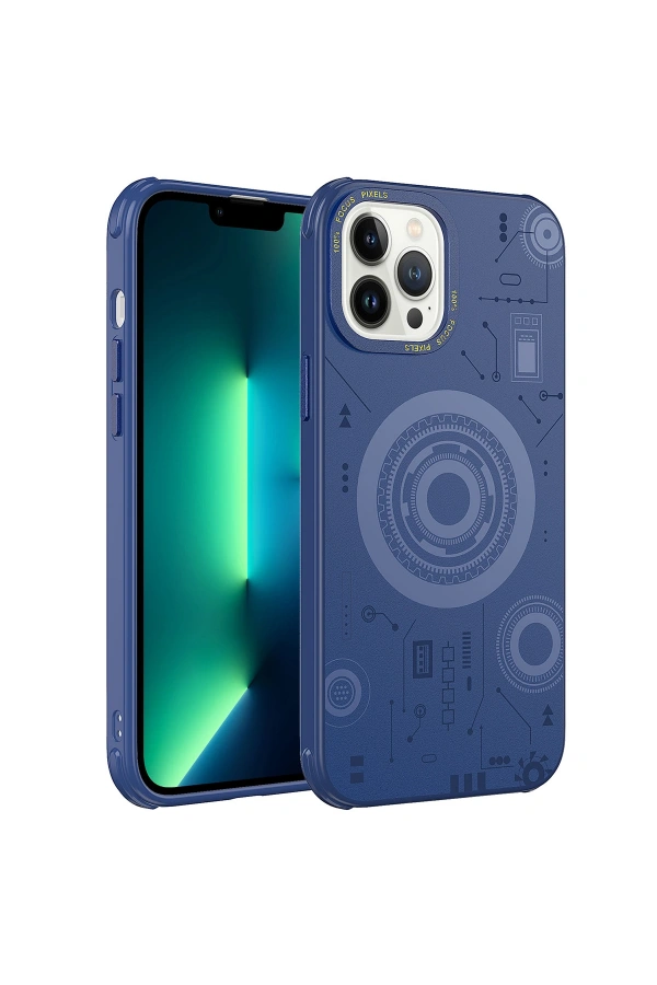 Apple iPhone 13 Pro Max Kılıf Zore Wireless Şarj Özellikli Desenli Hot Kapak