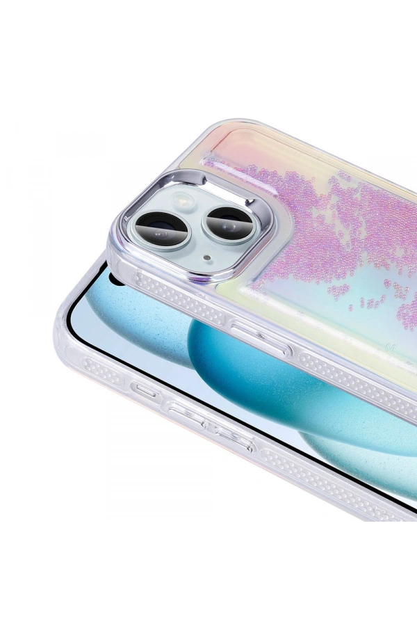 Apple iPhone 14 Kılıf Airbagli Renkli Arka Yüzey Boncuk Tasarımlı Zore Kumul Kapak