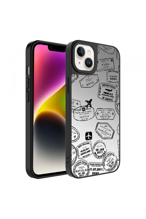 Apple iPhone 14 Kılıf Aynalı Desenli Kamera Korumalı Parlak Zore Mirror Kapak
