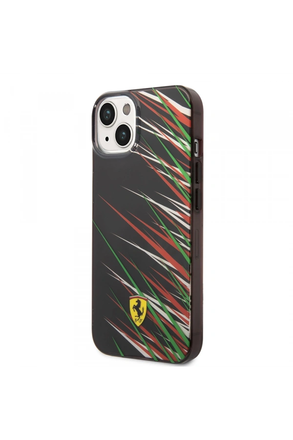 Apple iPhone 14 Kılıf Ferrari Orjinal Lisanslı Baskı Logolu Çimen Desenli Kapak