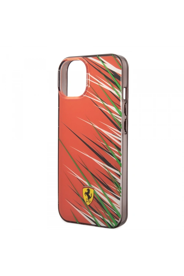 Apple iPhone 14 Kılıf Ferrari Orjinal Lisanslı Baskı Logolu Çimen Desenli Kapak