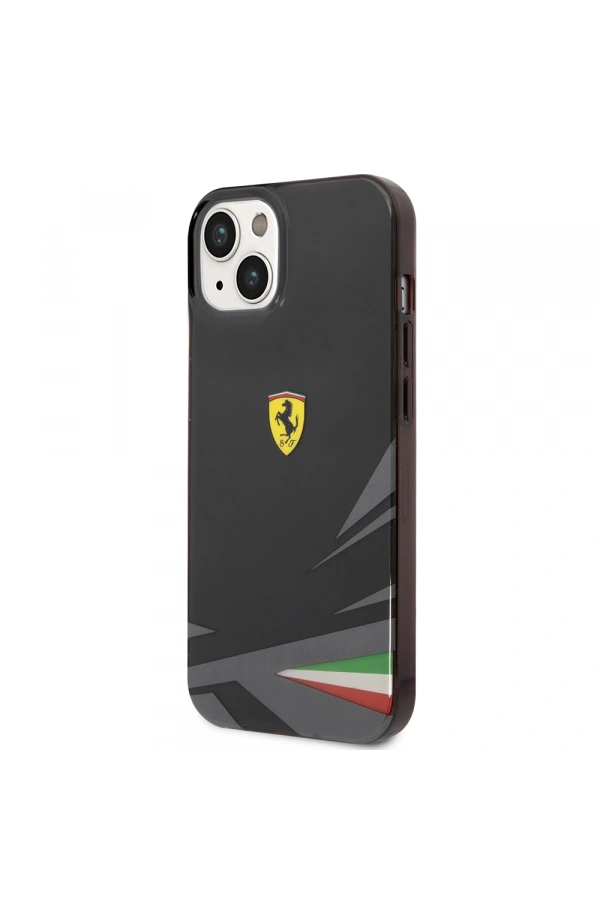 Apple iPhone 14 Kılıf Ferrari Orjinal Lisanslı Baskı Logolu İtalyan Bayrak Baskılı Dizayn Kapak