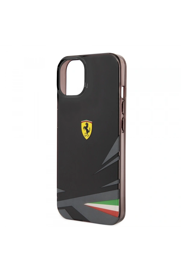 Apple iPhone 14 Kılıf Ferrari Orjinal Lisanslı Baskı Logolu İtalyan Bayrak Baskılı Dizayn Kapak