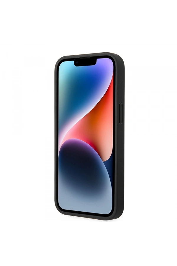 Apple iPhone 14 Kılıf Ferrari Orjinal Lisanslı M-safe Şarj Özellikli Pu Deri Ve Karbon Şeritli Dizayn Kapak