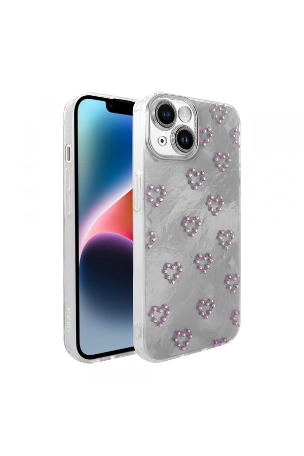 Apple iPhone 14 Kılıf Kamera Korumalı Figürlü Zore Ponti Silikon Kapak