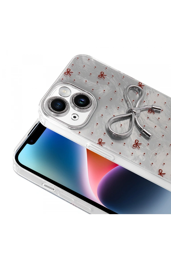 Apple iPhone 14 Kılıf Kamera Korumalı Figürlü Zore Ponti Silikon Kapak