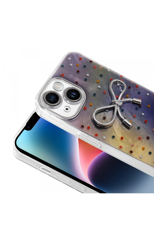 Apple iPhone 14 Kılıf Kamera Korumalı Figürlü Zore Ponti Silikon Kapak