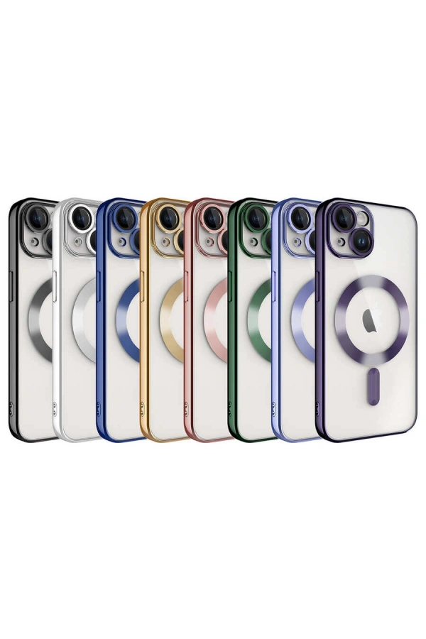 Apple iPhone 14 Kılıf Kamera Korumalı M-safe Wireless Şarj Özellikli Zore Demre Kapak
