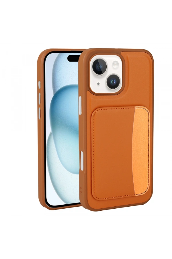 Apple iPhone 14 Kılıf Kartlıklı Zore X-Kart Silikon Kapak