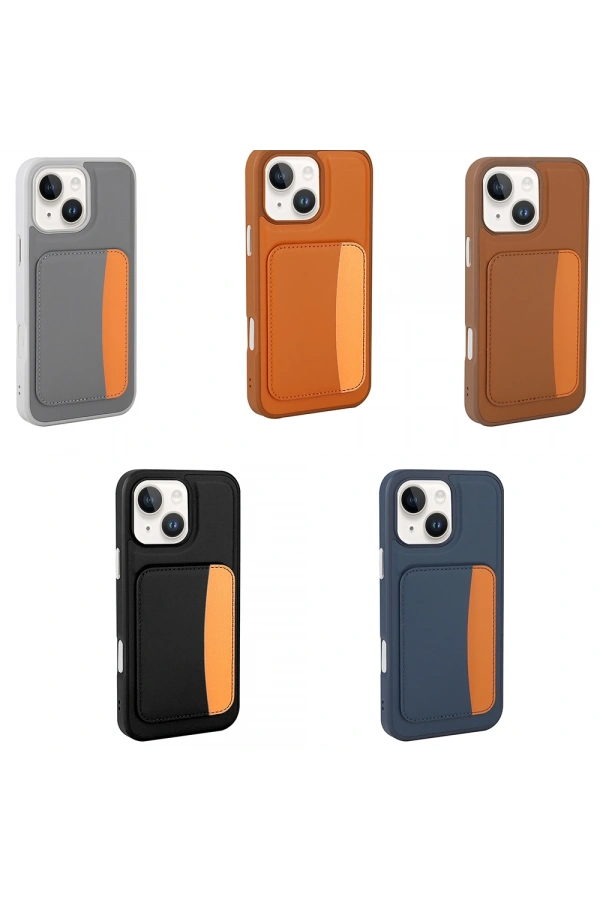Apple iPhone 14 Kılıf Kartlıklı Zore X-Kart Silikon Kapak