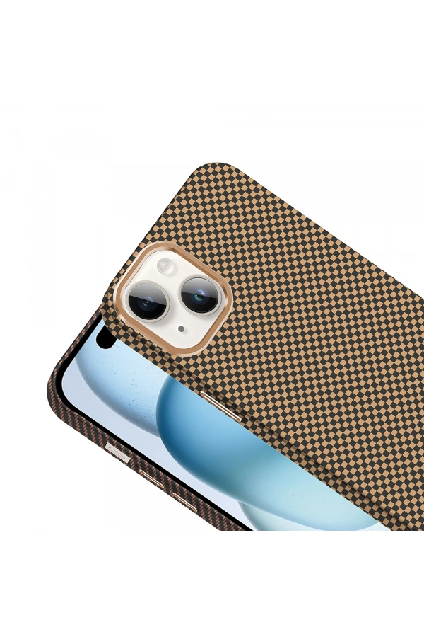 Apple iPhone 14 Kılıf M-safe Şarj Özellikli Karbon Fiber Görünümlü Zore Gros Kapak