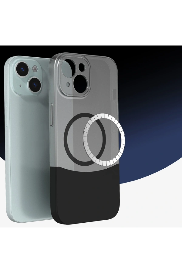 Apple iPhone 14 Kılıf M-Safe Şarj Özellikli Mıknatıslı Zore Duble Kapak