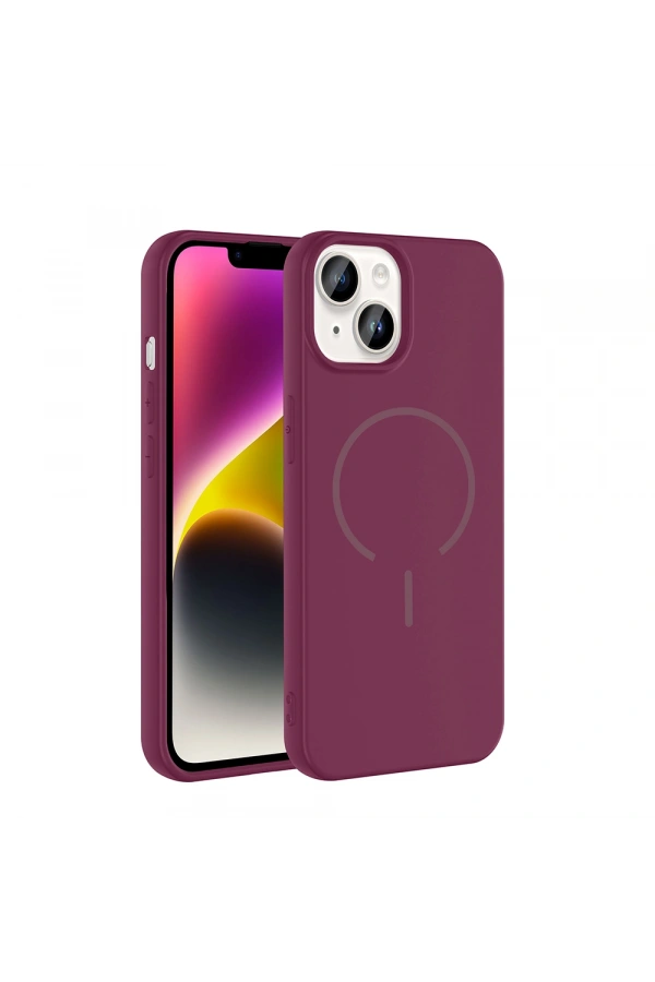 Apple iPhone 14 Kılıf M-safe Şarj Özellikli Zore Meta Kapak