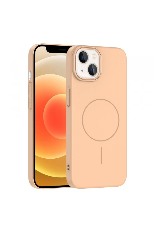 Apple iPhone 14 Kılıf M-safe Şarj Özellikli Zore Ruby Sert Kapak