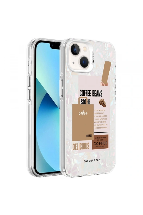 Apple iPhone 14 Kılıf Mermer Desenli Zore Marbello Kapak
