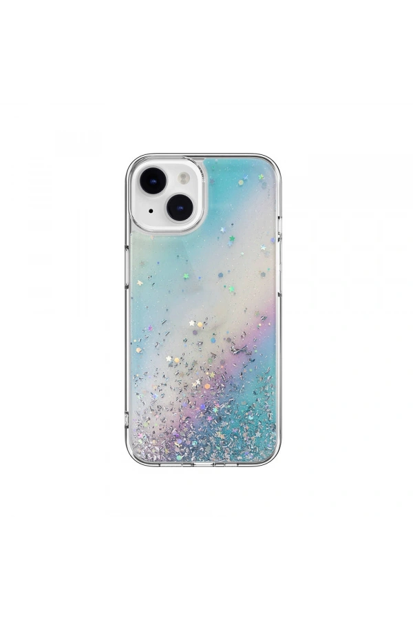 Apple iPhone 14 Kılıf Parlayan Simli Şeffaf Lisanslı Switcheasy Starfield Kapak
