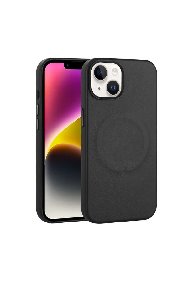 Apple iPhone 14 Kılıf PU Deri M-safe Wireless Şarj Özellikli Zore Derix Kapak