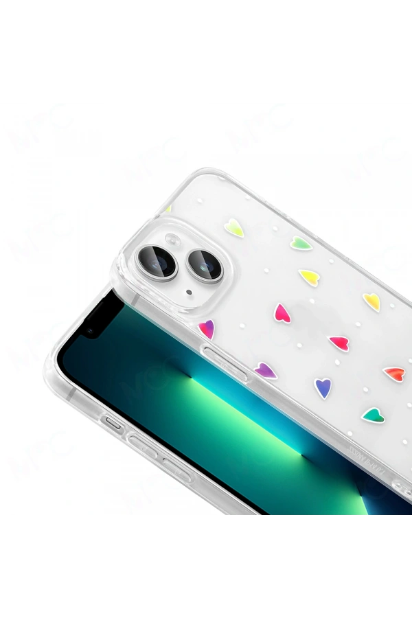 Apple iPhone 14 Kılıf Şeffaf Figürlü Zore Folk Sert Kapak