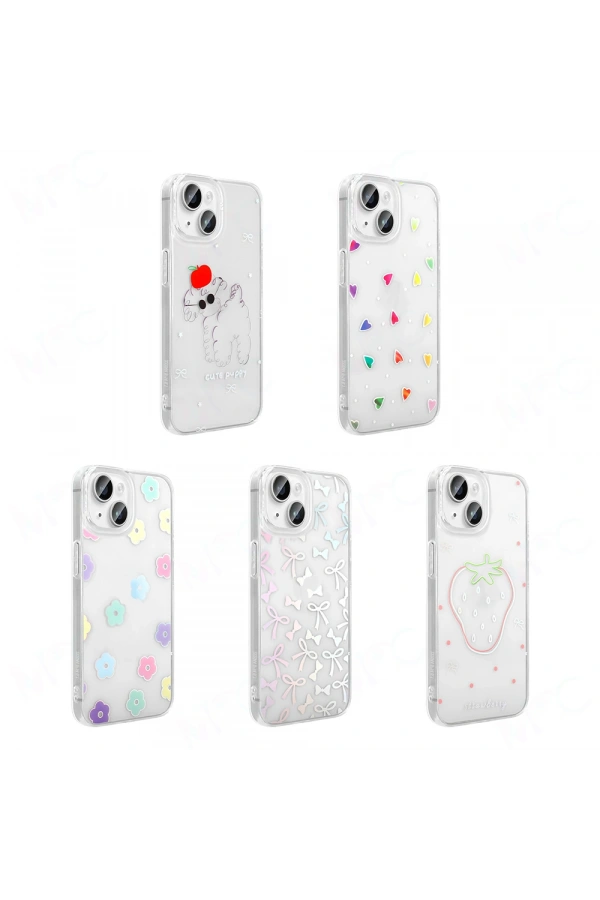 Apple iPhone 14 Kılıf Şeffaf Figürlü Zore Folk Sert Kapak