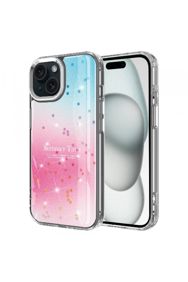 Apple iPhone 14 Kılıf Simli Desenli Parlak Zore Task Kapak