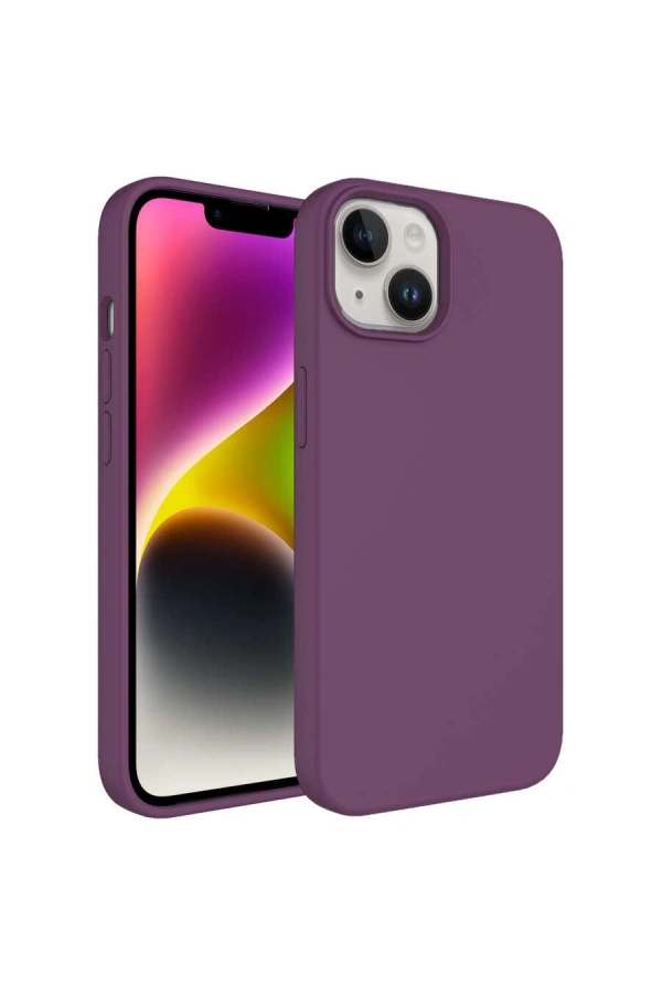 Apple iPhone 14 Kılıf Sıvı Teknolojili Silinebilir Sert Zore Kivi Kapak