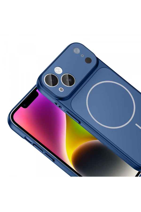 Apple iPhone 14 Kılıf Zore M-Safe Şarj Özellikli Kamera Korumalı Formen Kapak