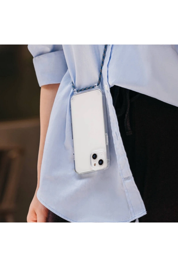 Apple iPhone 14 Plus Kılıf Boyun Askılı Şok Önleyicili Şeffaf Lisanslı Switcheasy Play Kapak