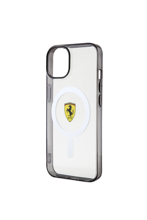 Apple iPhone 14 Plus Kılıf Ferrari M-safe Şarj Özellikli Transparan Dizayn Kapak