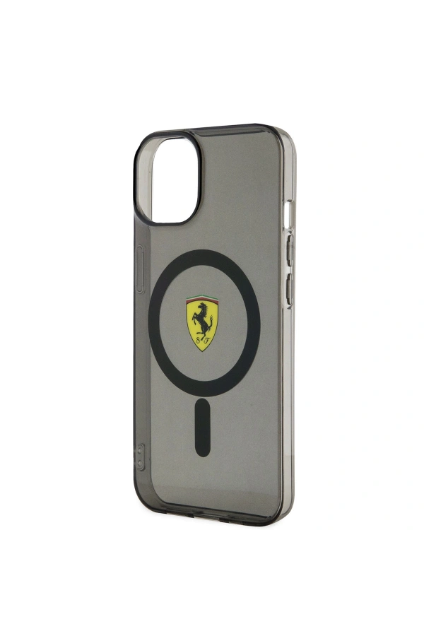 Apple iPhone 14 Plus Kılıf Ferrari M-safe Şarj Özellikli Yarı Transparan Dizayn Kapak