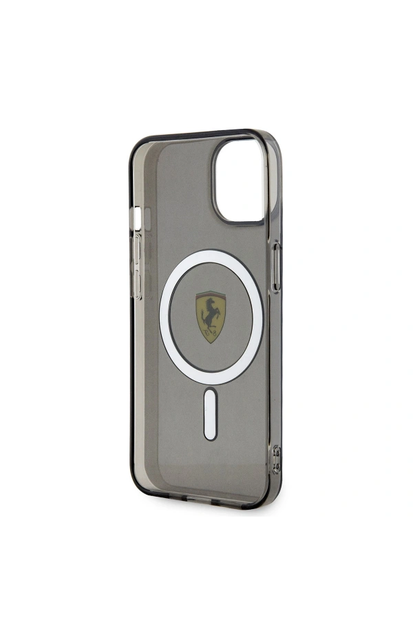 Apple iPhone 14 Plus Kılıf Ferrari M-safe Şarj Özellikli Yarı Transparan Dizayn Kapak