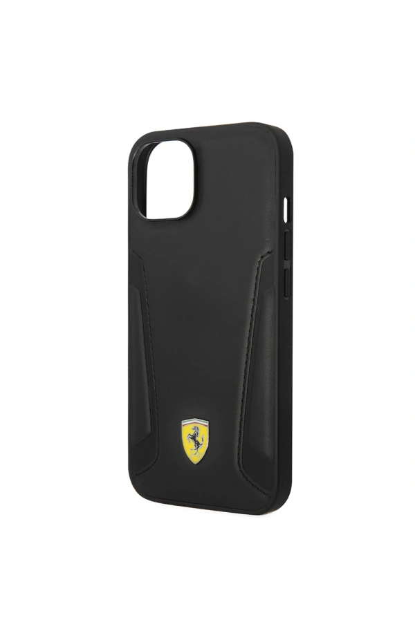 Apple iPhone 14 Plus Kılıf Ferrari Orjinal Lisanslı M-safe Şarj Özellikli Deri Kenarları Damgalı Dizayn Kapak