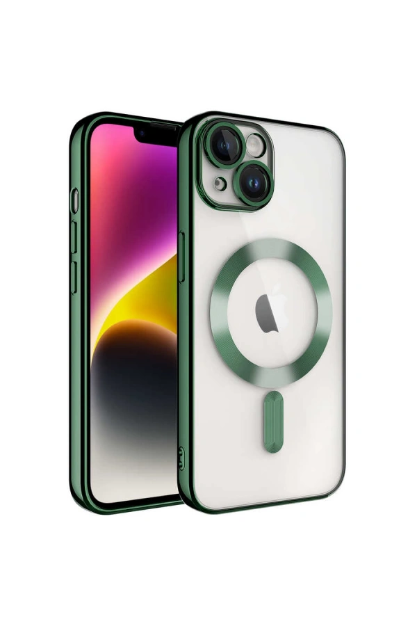 Apple iPhone 14 Plus Kılıf Kamera Korumalı M-safe Wireless Şarj Özellikli Zore Demre Kapak