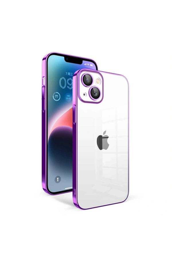 Apple iPhone 14 Plus Kılıf Kamera Korumalı Renkli Çerçeveli Zore Garaj Kapak
