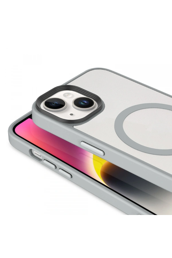 Apple iPhone 14 Plus Kılıf Mat Arka Yüzey Wireless Şarj Özellikli Zore Flet M-safe Kapak