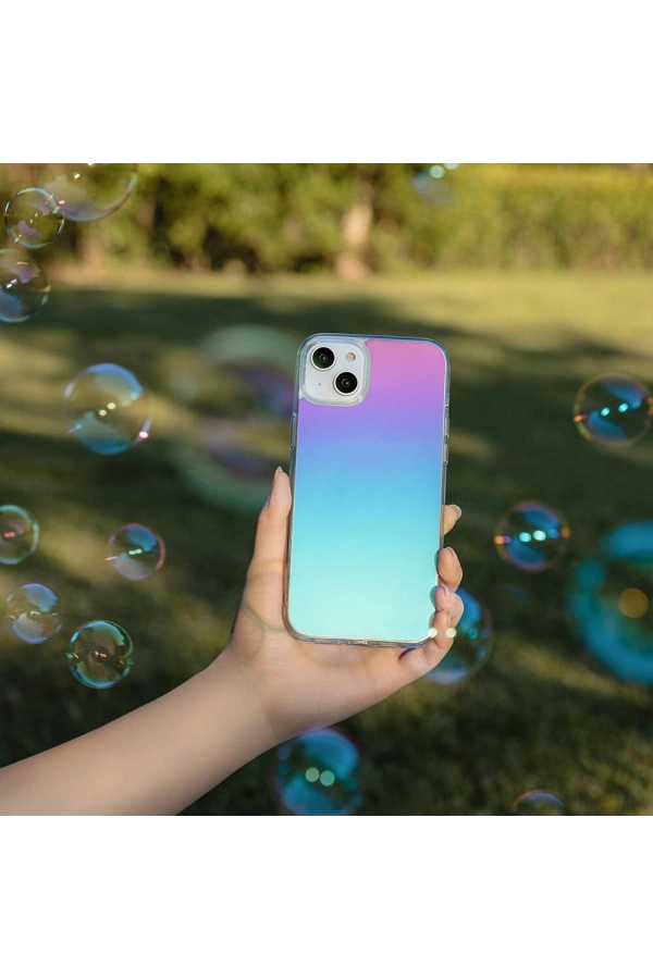 Apple iPhone 14 Plus Kılıf Renk Geçişli Kenarları Şeffaf Tasarımlı Lisanslı Switcheasy Crush Plus Kapak