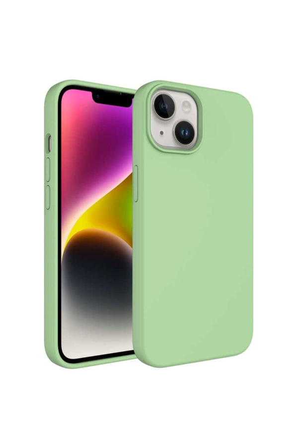 Apple iPhone 14 Plus Kılıf Sıvı Teknolojili Silinebilir Sert Zore Kivi Kapak