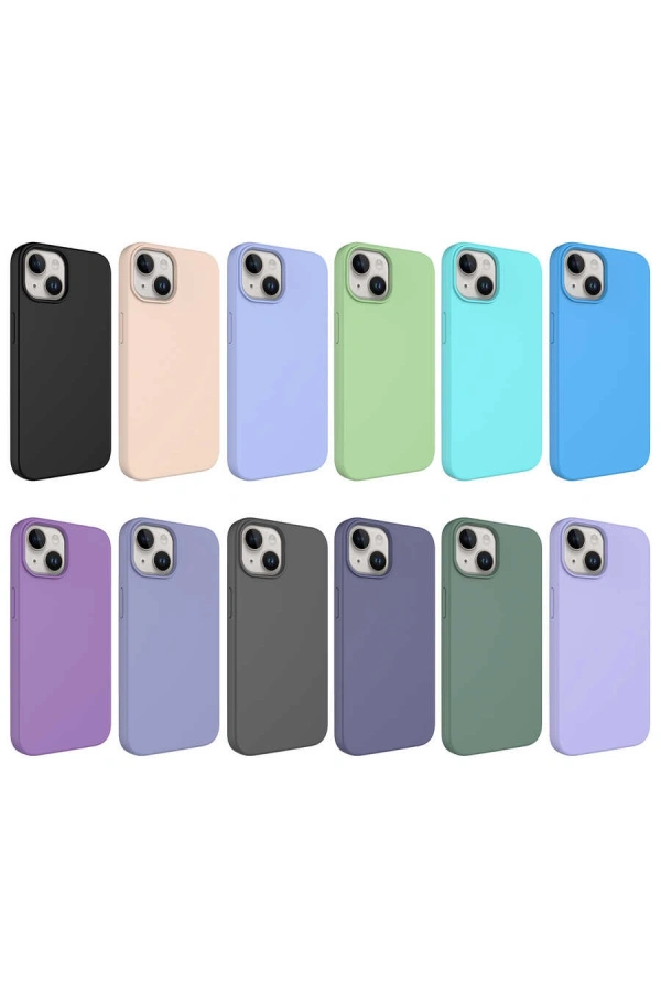 Apple iPhone 14 Plus Kılıf Sıvı Teknolojili Silinebilir Sert Zore Kivi Kapak