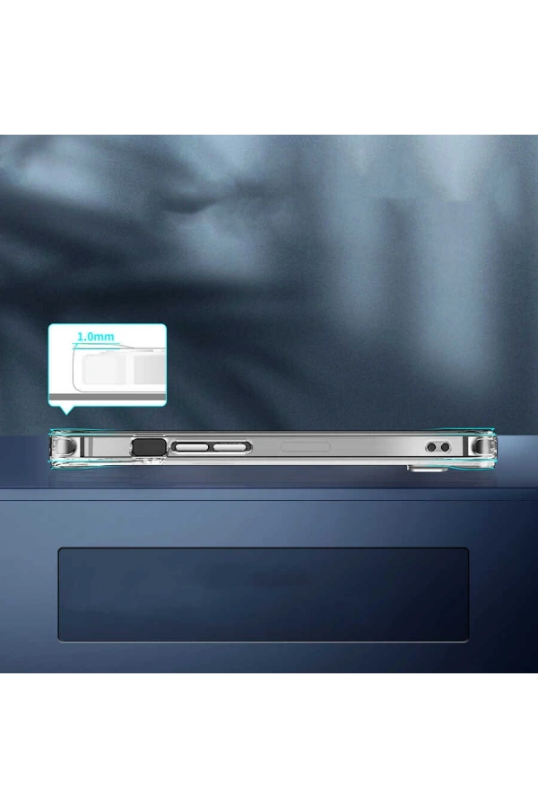 Apple iPhone 14 Plus Kılıf Standlı Şeffaf Silikon Zore L-Stand Kapak