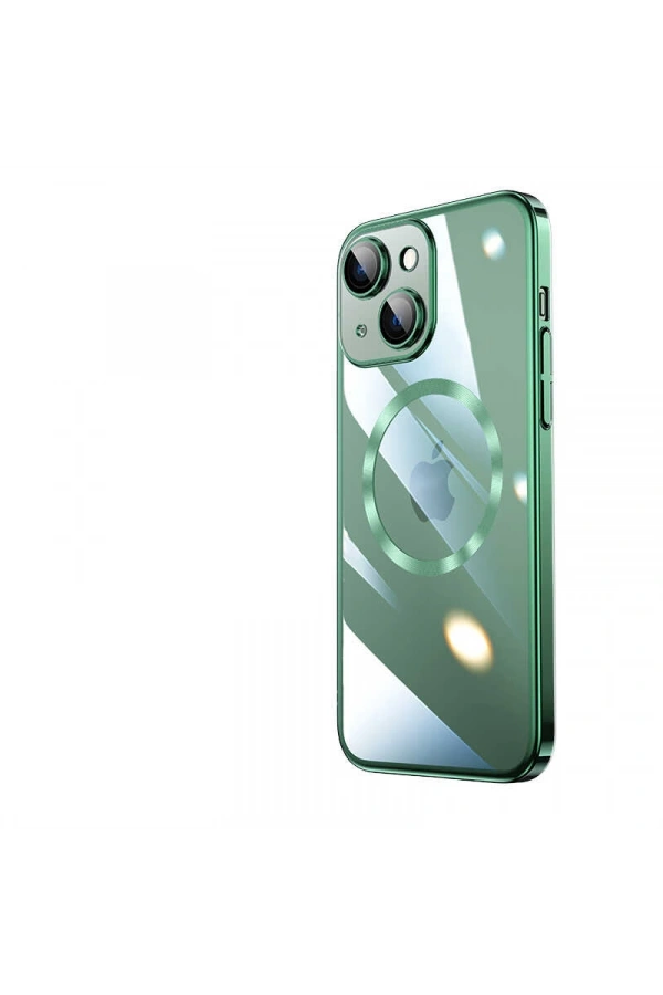 Apple iPhone 14 Plus Kılıf Wireless Şarj Özellikli Sert PC Zore Riksos M-safe Kapak