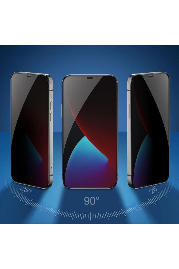 Apple iPhone 14 Plus Zore Kolay Uygulama Aparatlı 5D Magic Privacy Glass Hayalet Cam Ekran