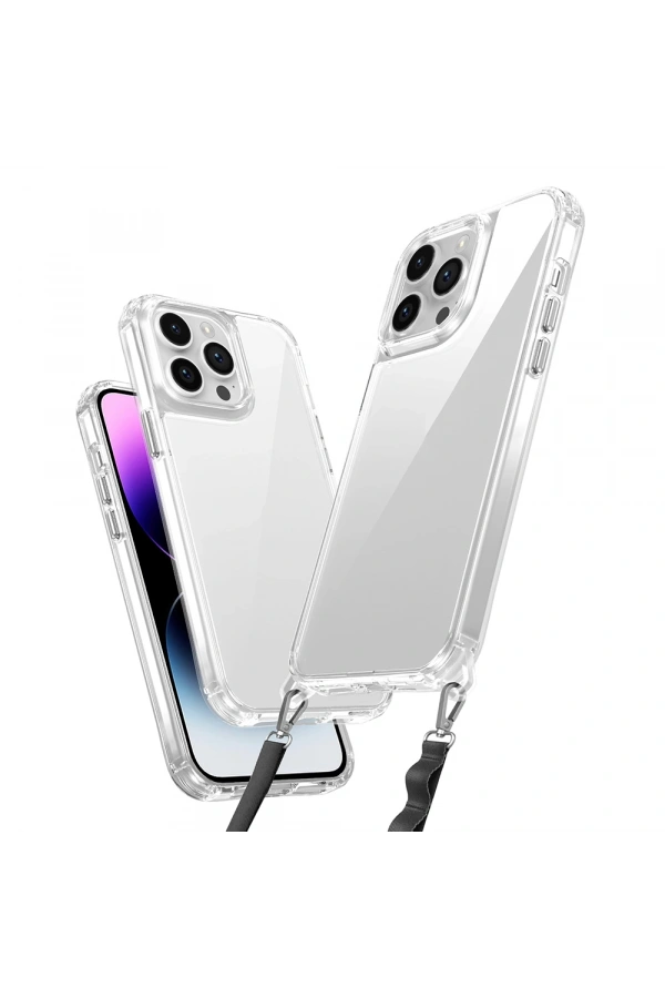 Apple iPhone 14 Pro Kılıf Airbagli Takılabilir Askı Aparatlı Zore Snap Silikon Kapak