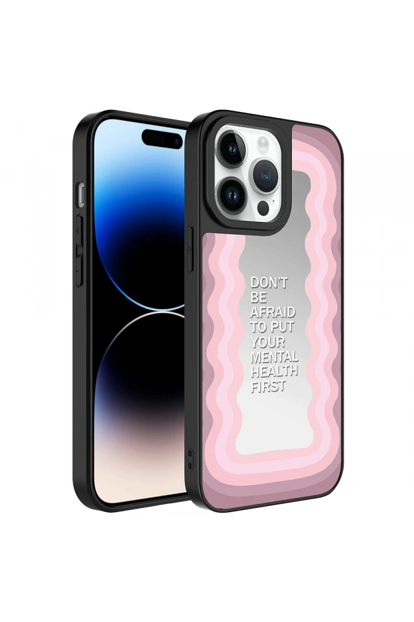 Apple iPhone 14 Pro Kılıf Aynalı Desenli Kamera Korumalı Parlak Zore Mirror Kapak
