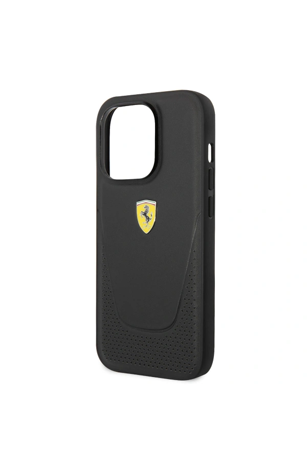 Apple iPhone 14 Pro Kılıf Ferrari Deri Delikli Dizayn Kapak