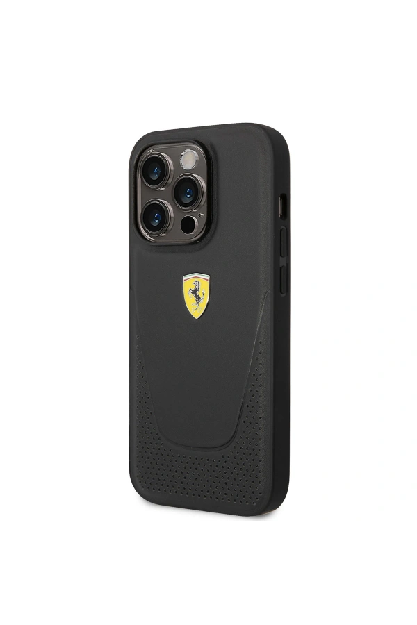Apple iPhone 14 Pro Kılıf Ferrari Deri Delikli Dizayn Kapak