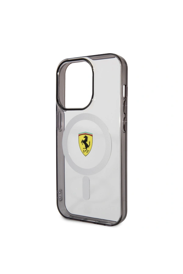 Apple iPhone 14 Pro Kılıf Ferrari M-safe Şarj Özellikli Transparan Dizayn Kapak