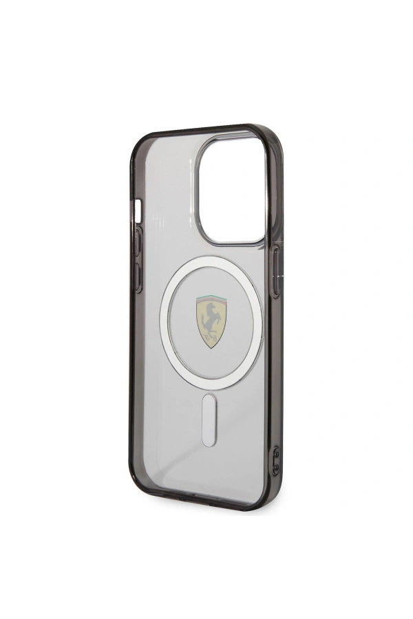 Apple iPhone 14 Pro Kılıf Ferrari M-safe Şarj Özellikli Transparan Dizayn Kapak